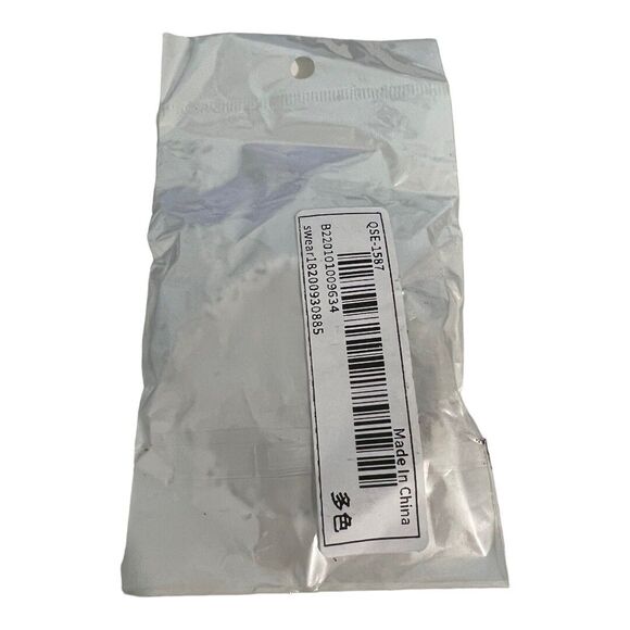 Black & White Speckled Beaded Hoop Earrings Goldtone Accents 2.5” Pierced New - Picture 7 of 8